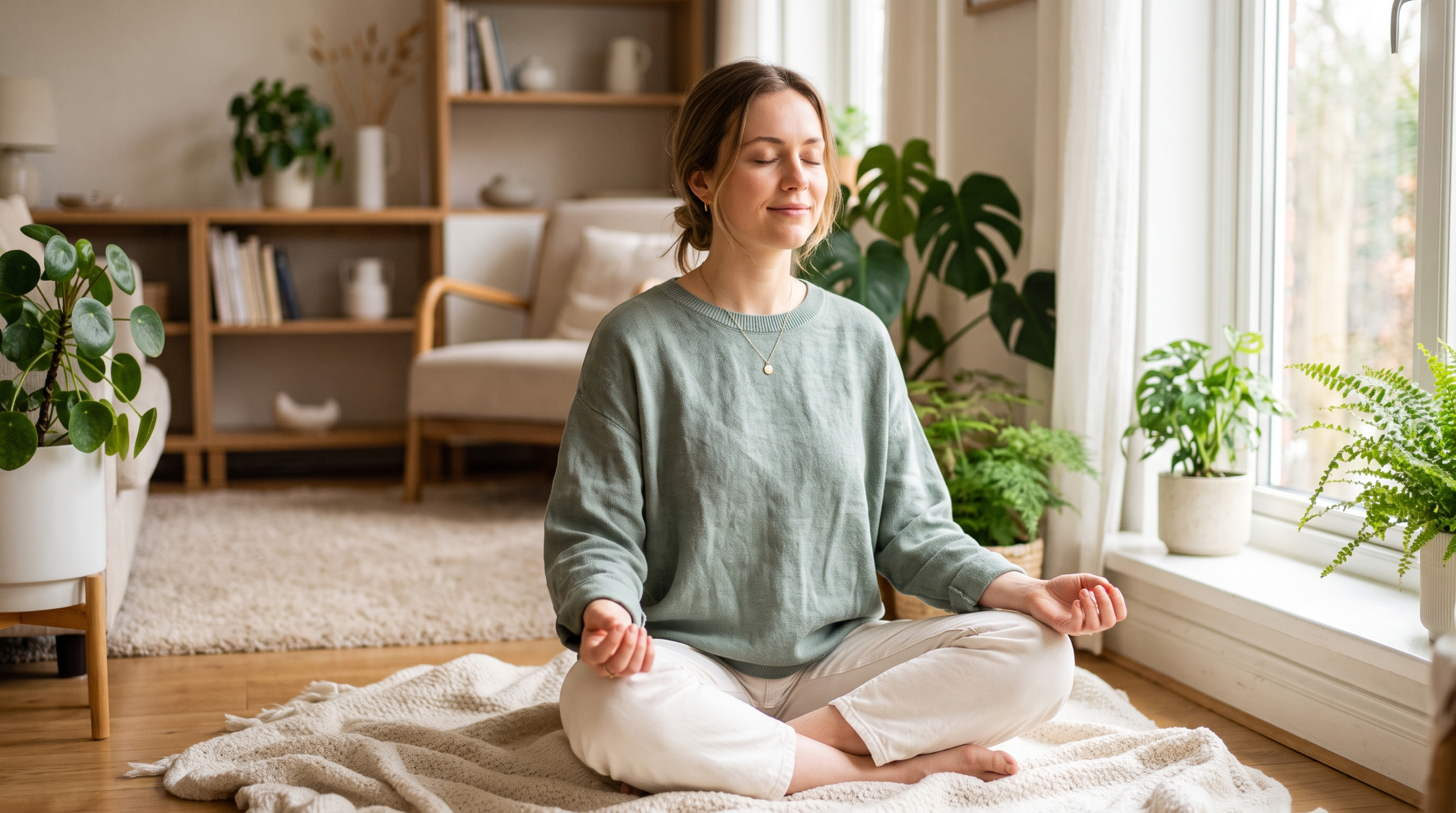 Person practicing deep breathing to reduce anxiety immediately
